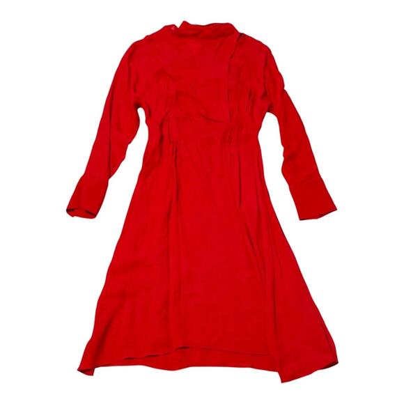 NWT Jason Wu Tie Neck Red Dress - As Seen on The View - Size 8 Midi Length - Picture 2 of 16